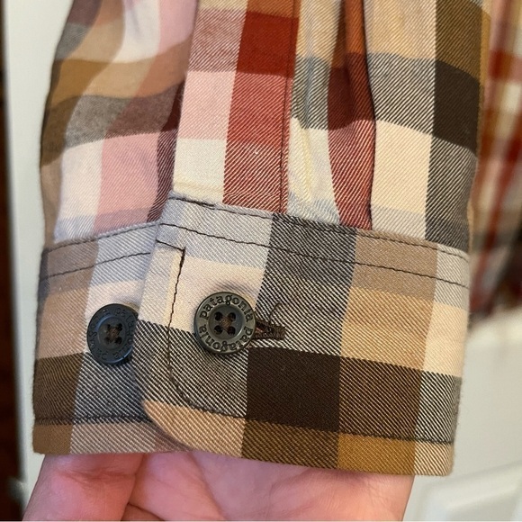 Patagonia Flannel Plaid Long Sleeve Shirt  Men’s XL Organic Cotton Brown Tan - Picture 5 of 9